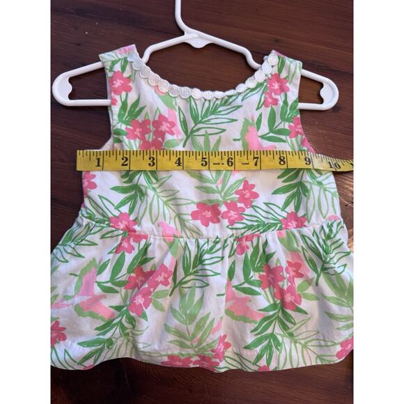 Janie and Jack Toddler Girl 2T Pink Green White Sleeveless Tropical Print Top - Picture 4 of 7